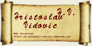 Hristoslav Vidović vizit kartica